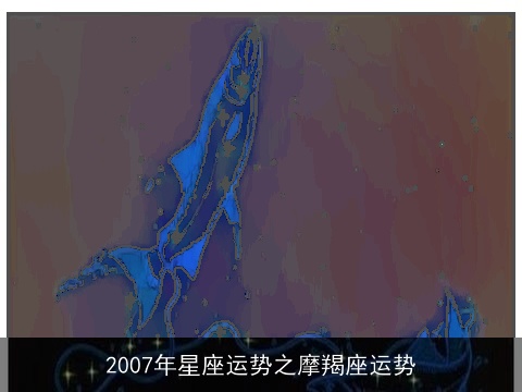 2007年星座运势之摩羯座运势