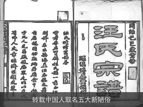 转载中国人取名五大新陋俗