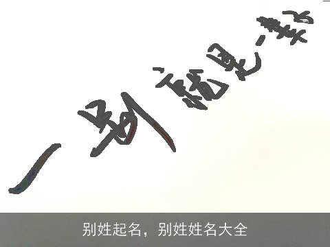 别姓起名，别姓姓名大全