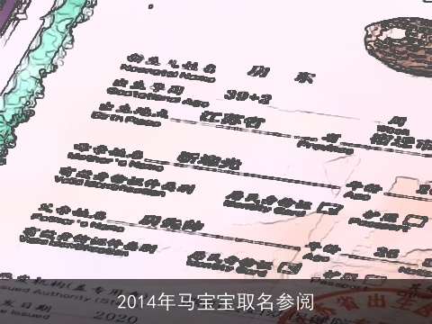 2014年马宝宝取名参阅