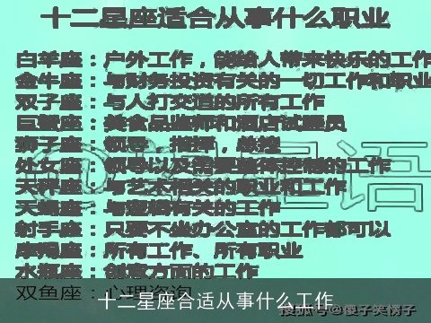 十二星座合适从事什么工作