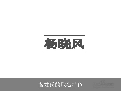 各姓氏的取名特色