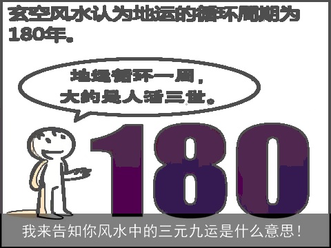 我来告知你风水中的三元九运是什么意思！