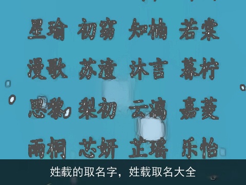姓载的取名字，姓载取名大全