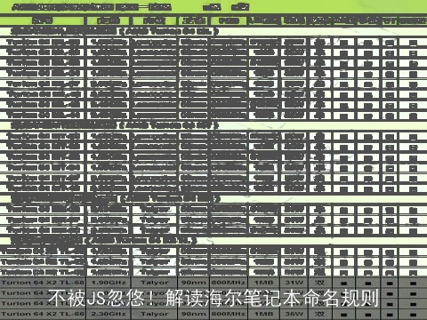 不被JS忽悠！解读海尔笔记本命名规则