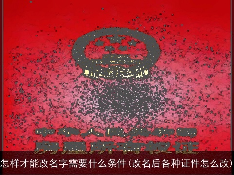 怎样才能改名字需要什么条件(改名后各种证件怎么改)