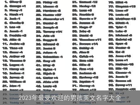 2023年最受欢迎的男孩英文名字大全