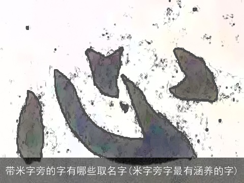 带米字旁的字有哪些取名字(米字旁字最有涵养的字)