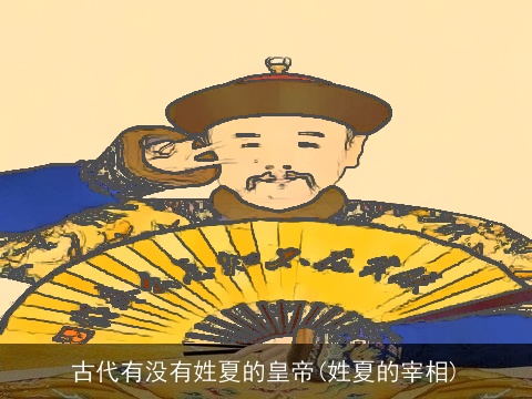 古代有没有姓夏的皇帝(姓夏的宰相)