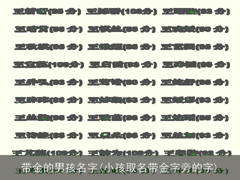 带金的男孩名字(小孩取名带金字旁的字)