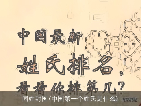 同姓封国(中国第一个姓氏是什么)