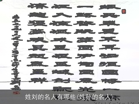 姓刘的名人有哪些(姓孙的名人)