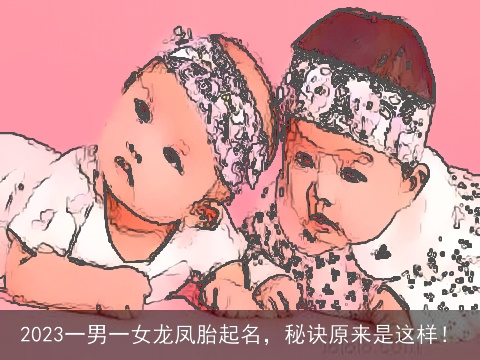 2023一男一女龙凤胎起名，秘诀原来是这样！