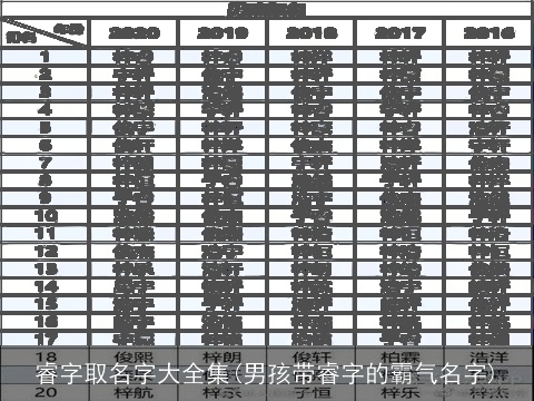 睿字取名字大全集(男孩带睿字的霸气名字)