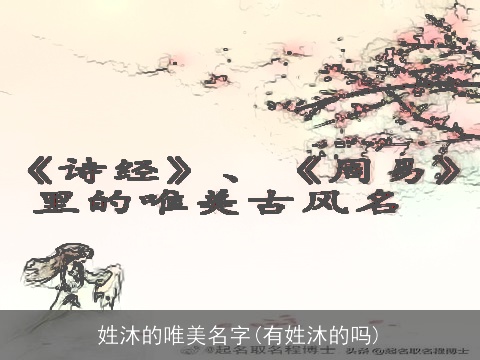 姓沐的唯美名字(有姓沐的吗)