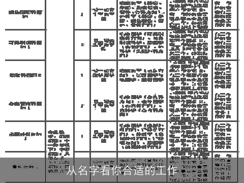 从名字看你合适的工作