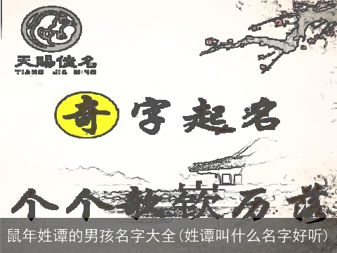 鼠年姓谭的男孩名字大全(姓谭叫什么名字好听)