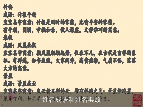 姓名成语和姓名典故