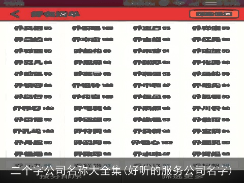 二个字公司名称大全集(好听的服务公司名字)