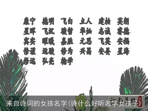 来自诗词的女孩名字(诗什么好听名字女孩子)
