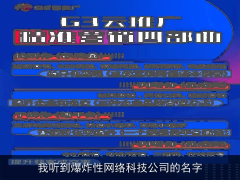 我听到爆炸性网络科技公司的名字