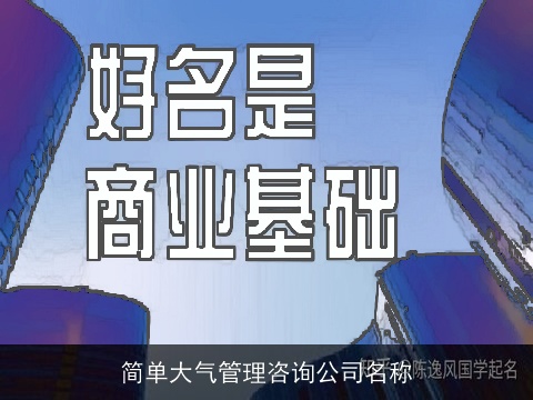 简单大气管理咨询公司名称