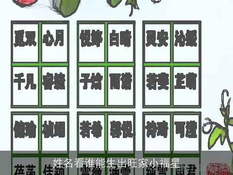 姓名看谁能生出旺家小福星