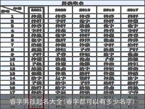 睿字男孩起名大全(睿字都可以有多少名字)
