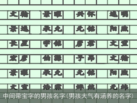 中间带宝字的男孩名字(男孩大气有涵养的名字)