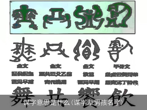 谋字意思是什么(谋字辈男孩名字)