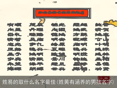 姓易的取什么名字最佳(姓黄有涵养的男孩名字)