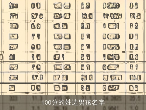 100分的姓边男孩名字