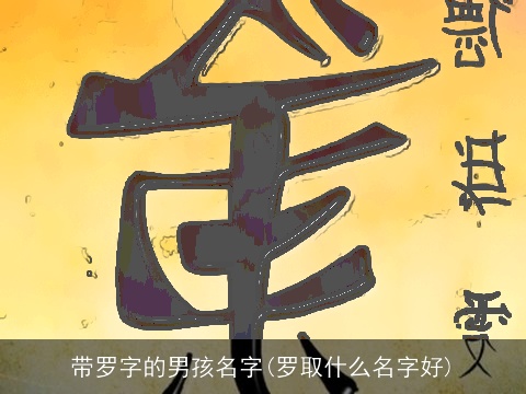 带罗字的男孩名字(罗取什么名字好)
