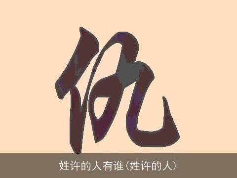 姓许的人有谁(姓许的人)