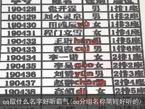 qq取什么名字好听霸气(qq分组名称简短好听的)
