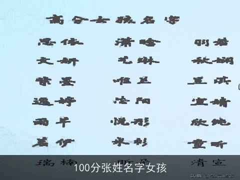 100分张姓名字女孩