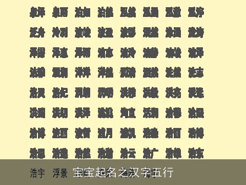 宝宝起名之汉字五行