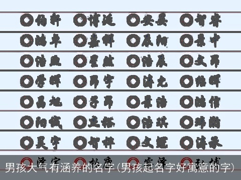 男孩大气有涵养的名字(男孩起名字好寓意的字)