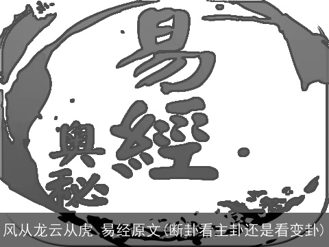 风从龙云从虎 易经原文(断卦看主卦还是看变卦)