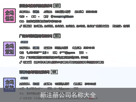 新注册公司名称大全