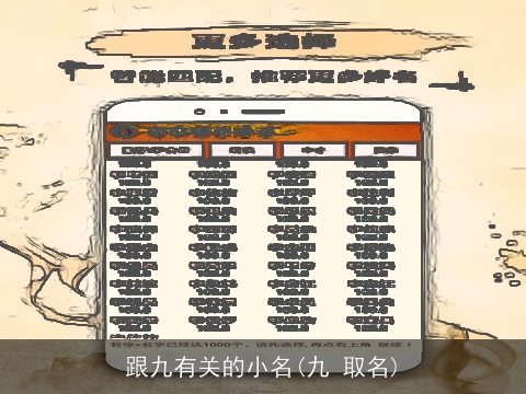 跟九有关的小名(九 取名)