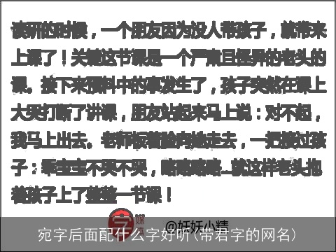 宛字后面配什么字好听(带君字的网名)