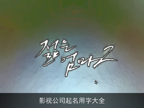 影视公司起名用字大全