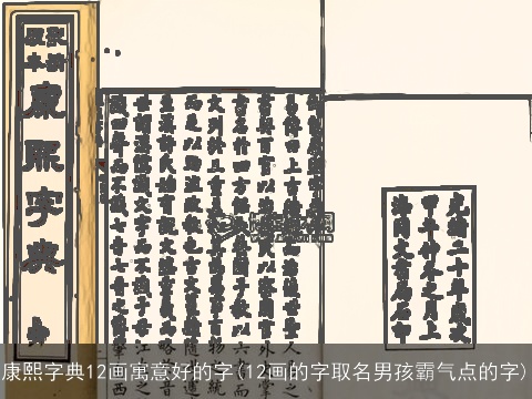 康熙字典12画寓意好的字(12画的字取名男孩霸气点的字)