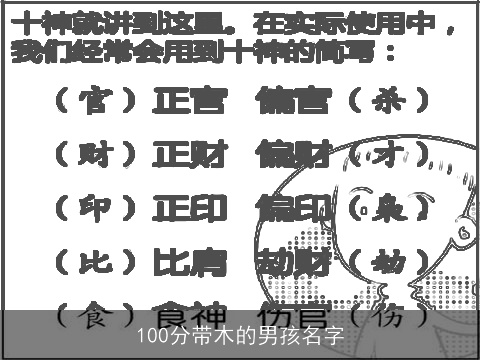 100分带木的男孩名字