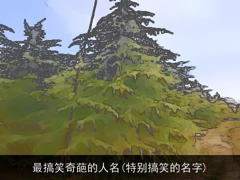 最搞笑奇葩的人名(特别搞笑的名字)