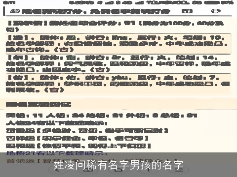 姓凌问稀有名字男孩的名字