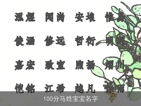 100分马姓宝宝名字