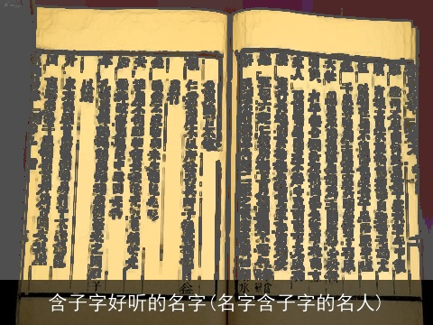 含子字好听的名字(名字含子字的名人)