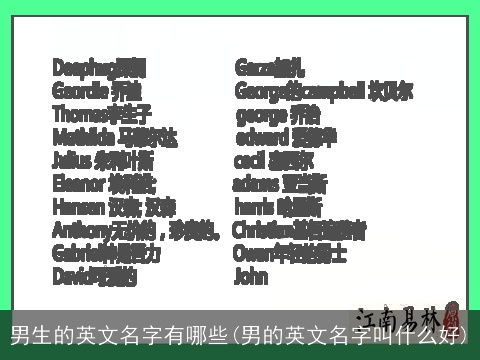 男生的英文名字有哪些(男的英文名字叫什么好)